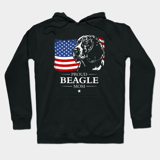 Proud Beagle Mom American Flag patriotic dog Hoodie by wilsigns